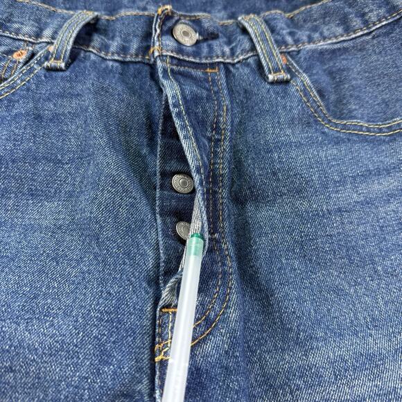 Levis 501 Regular Fit Workwear Classic 9” Inseam Jorts Shorts - Blue Mns 32 - Picture 3 of 12